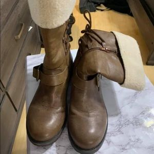 Combat boots. Worn only once.